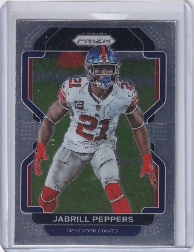 Football trading card of Jabrill Peppers, New York Giants, from Panini Prizm series