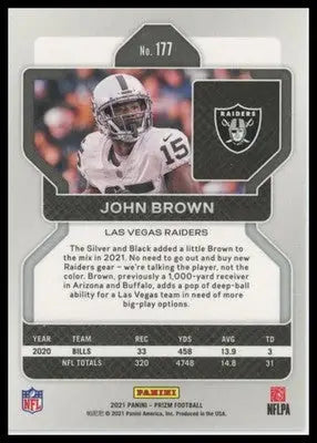 2021 Panini Prizm Base John Brown Las Vegas Raiders 177 - Football Card Single
