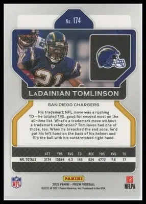 2021 Panini Prizm Base LaDainian Tomlinson San Diego Chargers 174 - Football Card Single