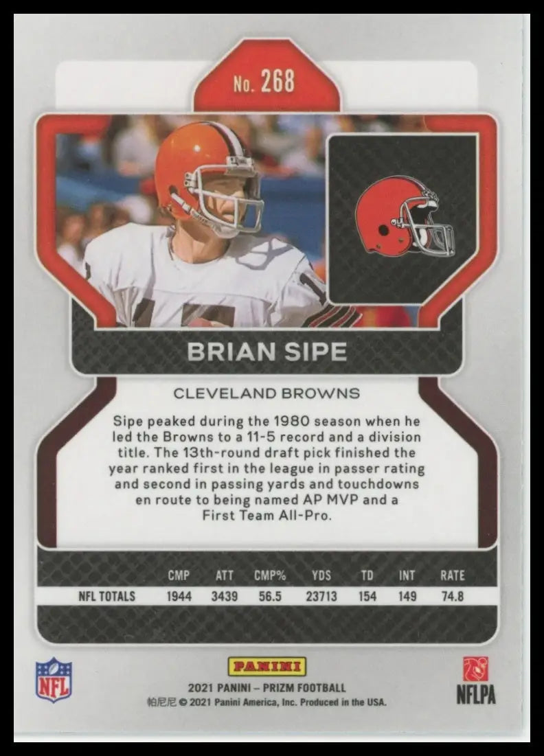 2021 Panini Prizm Brian Sipe 268 Cleveland Browns - Football Card Single