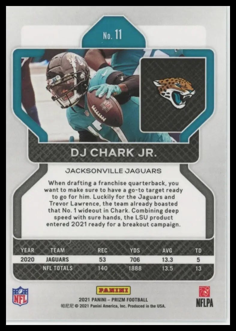 2021 Panini Prizm DJ Chark Jr. 11 Jacksonville Jaguars NM - Football Card Single