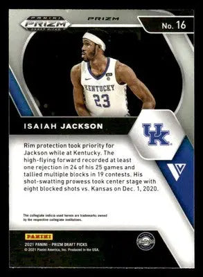 2021 Panini Prizm Draft Picks #16 Isaiah Jackson Red Ice - Basketball Card Single