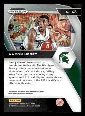 2021 Panini Prizm Draft Picks #48 Aaron Henry - Basketball Card Single