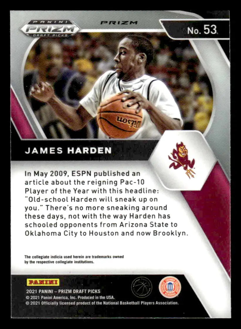 2021 Panini Prizm Draft Picks #53 James Harden Red Ice Base Los Angeles Clippers - Basketball Card Single