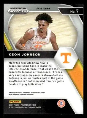 2021 Panini Prizm Draft Picks #7 Keon Johnson Red Ice - Basketball Card Single