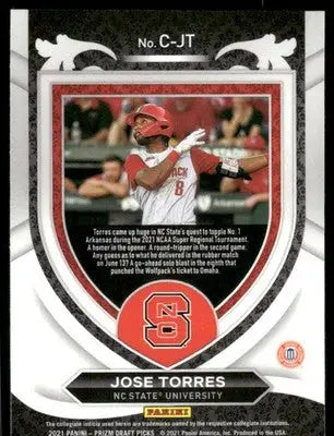 2021 Panini Prizm Draft Picks Crusade Jose Torres #C-JT Baseball - Baseball Card Single