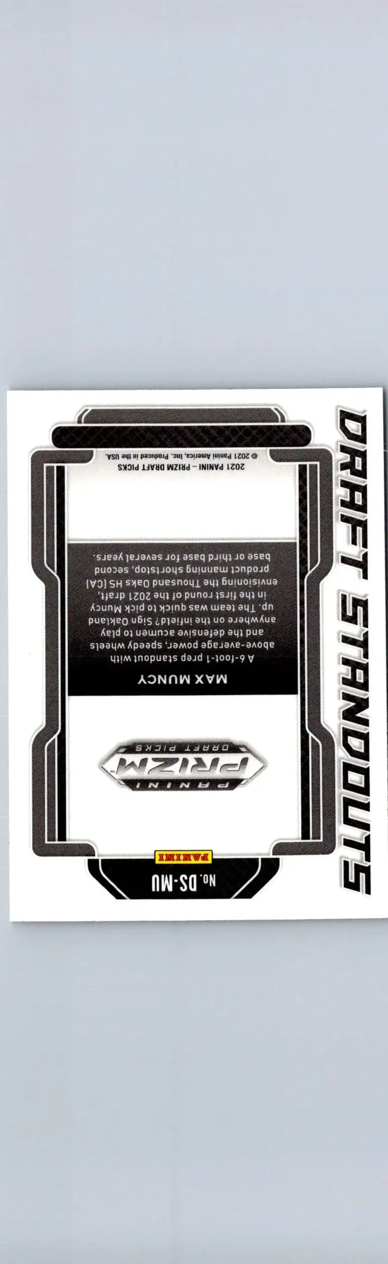 Sports trading card of Max Muncy from 2021 Panini Prizm Draft Picks series