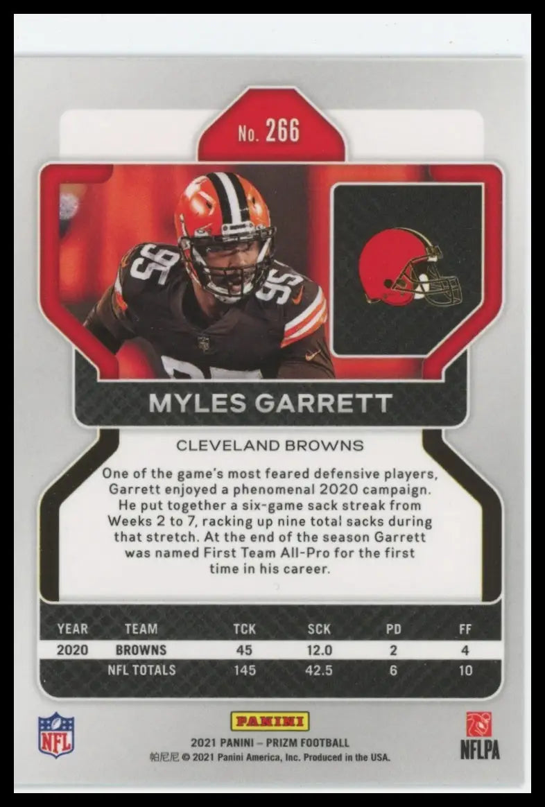 2021 Panini Prizm Myles Garrett 266 Cleveland Browns NM - Football Card Single