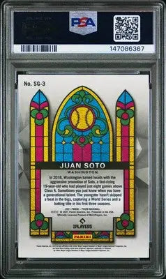 2021 Panini Prizm Stained Glass #SG-3 Juan Soto Stained Glass PSA 7 - Baseball Card Single