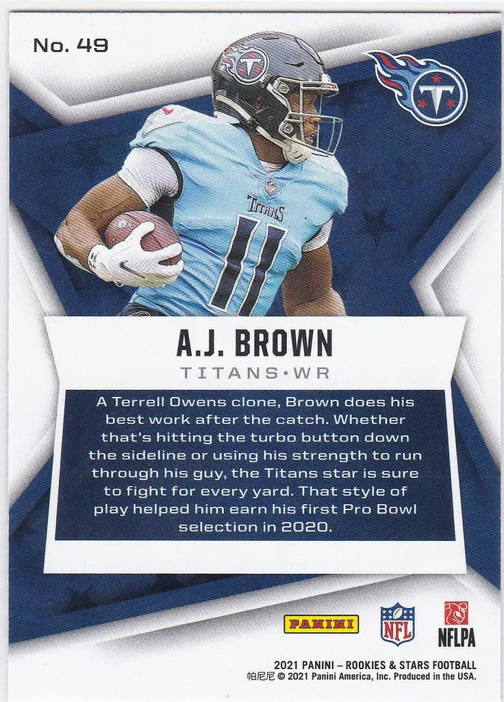 2021 Rookies & Stars #49 AJ Brown Purple Parallel Tennessee Titans - Football Card Single