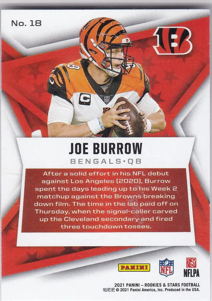 2021 Rookies & Stars Joe Burrow #18 Cincinnati Bengals - Football Card Single