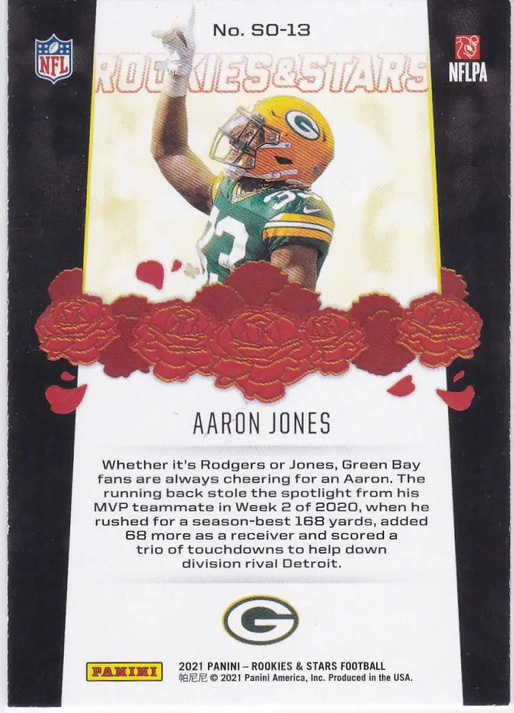 2021 Rookies & Stars #SO-13 Aaron Jones Ovation Green Bay Packers - Football Card Single