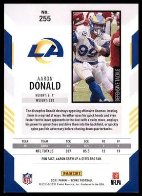 2021 Score Base Aaron Donald Los Angeles Rams 255 - Football Card Single