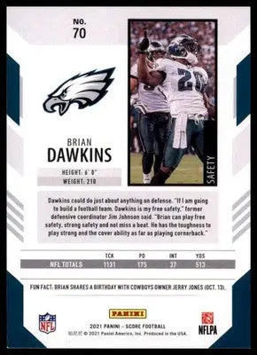 2021 Score Base Brian Dawkins Philadelphia Eagles 70 - Football Card Single