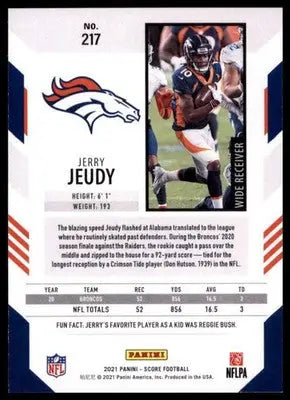 2021 Score Base Jerry Jeudy Denver Broncos 217 - Football Card Single