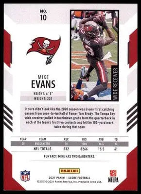 2021 Score Base Mike Evans Tampa Bay Buccaneers 10 - Football Card Single