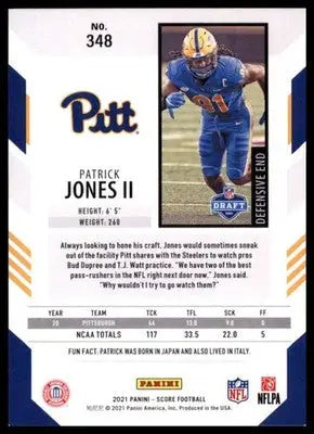 2021 Score Base Patrick Jones II RC Pittsburgh Panthers 348 - Football Card Single