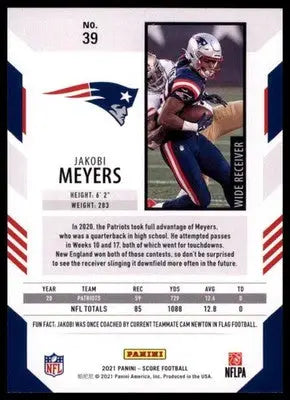 2021 Score Jakobi Meyers 39 New England Patriots - Football Card Single