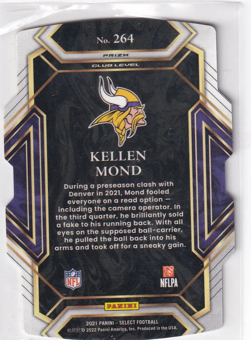 2021 SELECT #264 KELLEN MOND YELLOW GREEN DIE CUT- MINNESOTA VIKINGS - Football Card Single
