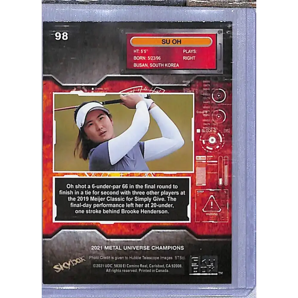 2021 Skybox Metal Universe Champions Copper #98 Su Oh RC NM-MT Golf Card - Other