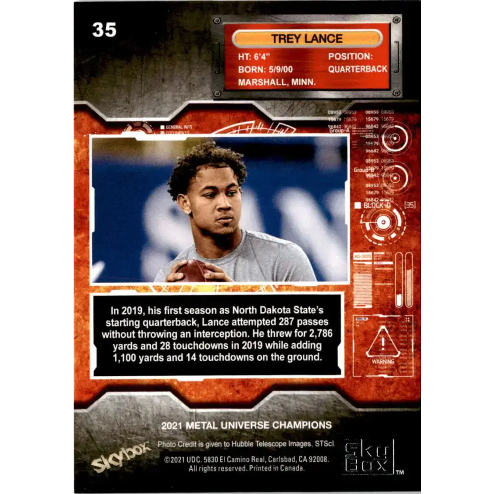 2021 Skybox Metal Universe Champions NM-MT #35 Trey Lance RC Football Card - Football Card Single