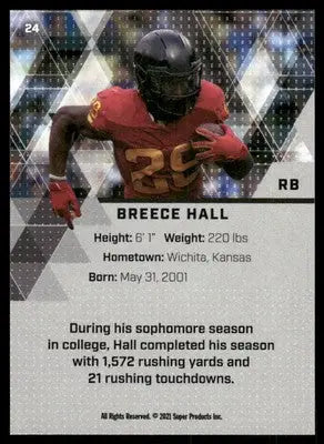 2021 Super Glow 1st Ever Breece Hall #24 Football - Football Card Single
