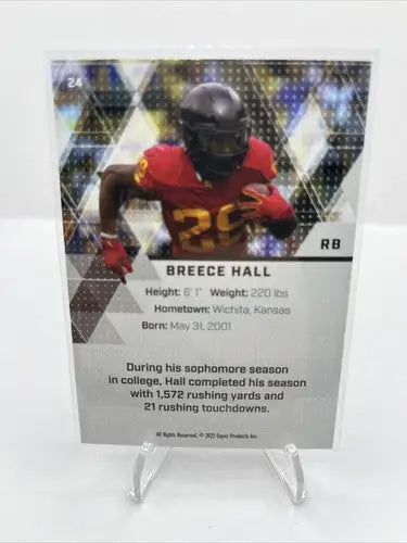 2021 Super Glow Silver Foil Breece Hall #24 RC Rookie Football Card - Football Card Single