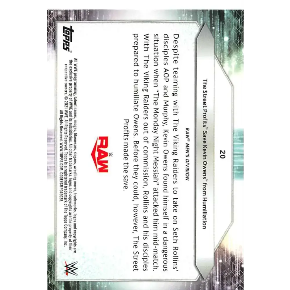2021 Topps #20 The Street Profits NM-MT Wrestling Card - Wrestling Card Single