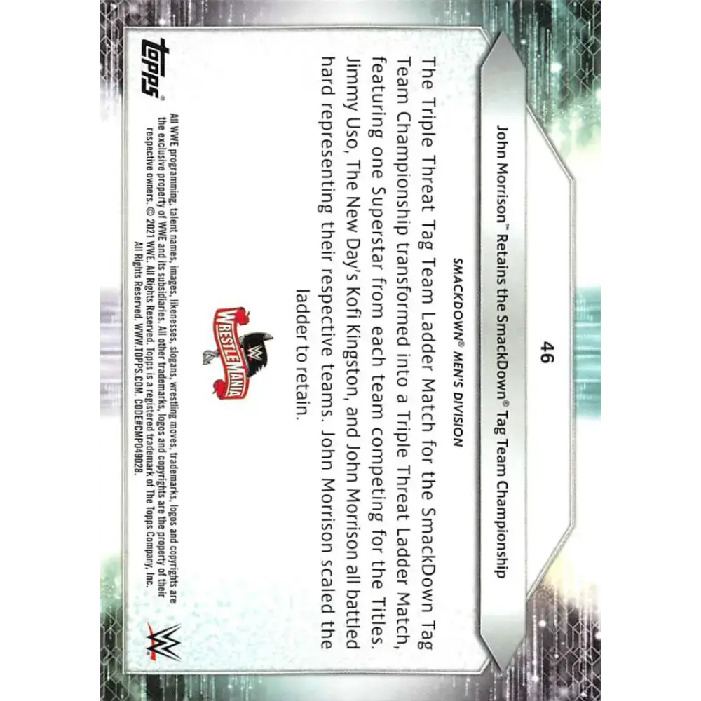 2021 Topps #46 John Morrison NM-MT Wrestling Card - Other