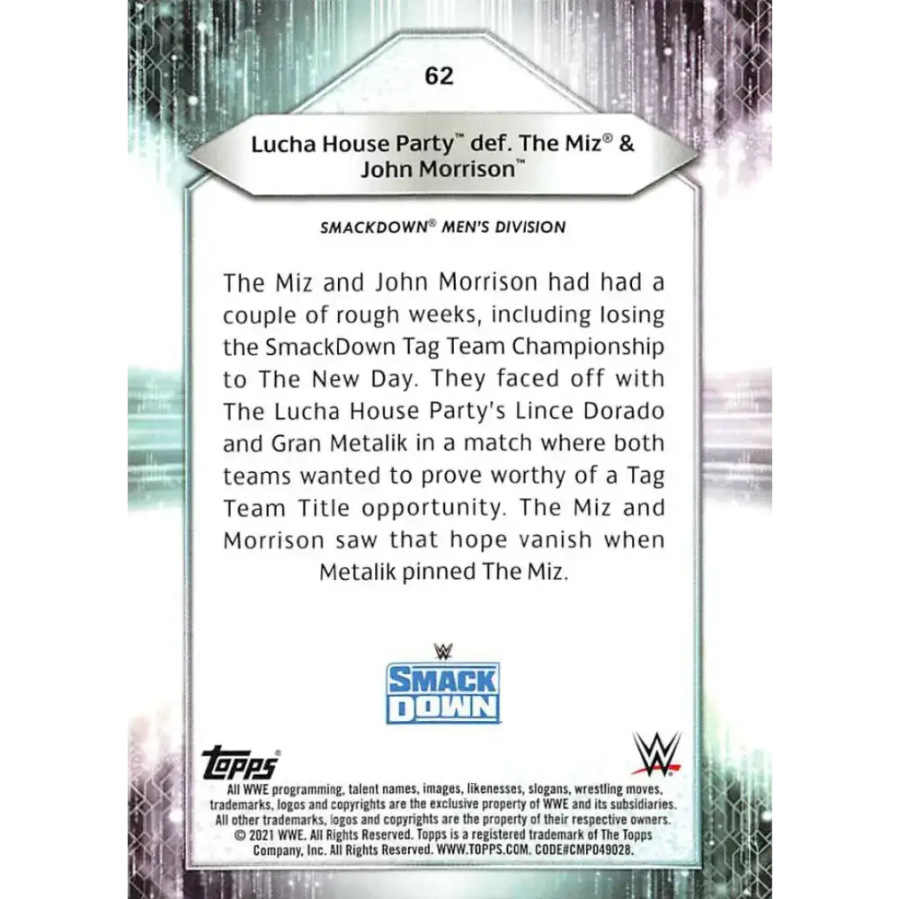 2021 Topps #62 Lucha House Party NM-MT Wrestling Card - Other