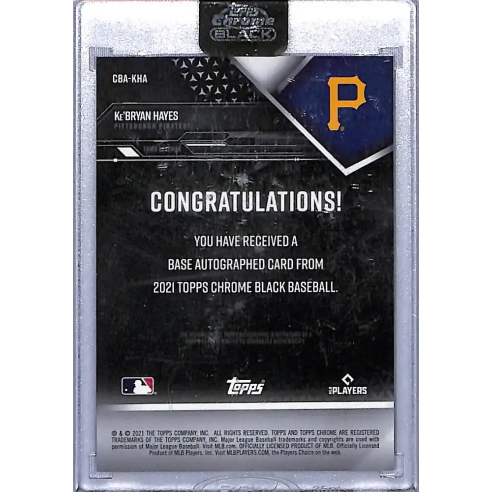 2021 Topps Chrome Black Autographs Refractor Gold #CBA-KHA Ke’Bryan Hayes NM-MT Auto 41/50 - Baseball Card Single
