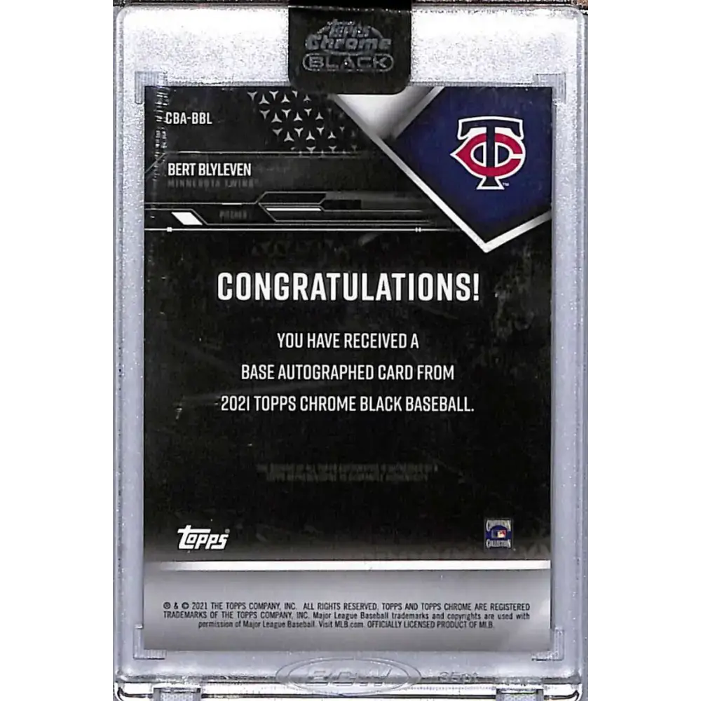 2021 Topps Chrome Black #CBA-BBL Bert Blyleven Autographs Green #/99 Baseball Card - Baseball Card Single