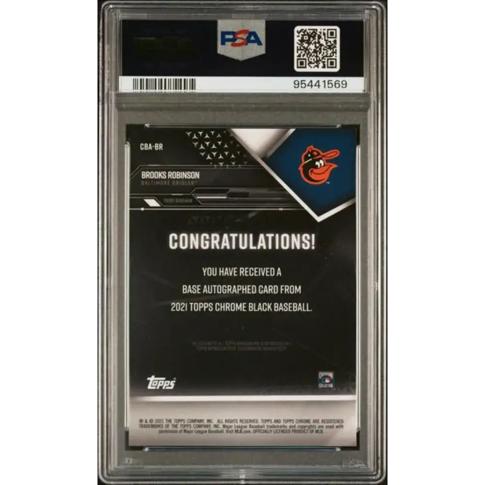 2021 Topps Chrome Black #CBA-BR Brooks Robinson PSA 7 NM Auto Baltimore Orioles Baseball Card - Baseball Card Single