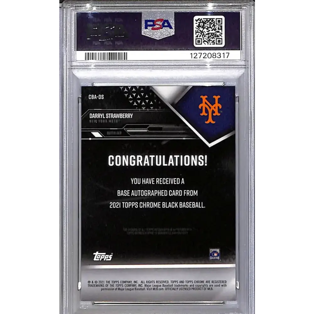 2021 Topps Chrome Black #CBA-DS Darryl Strawberry PSA 9 MINT Auto New York Mets - Baseball Card Single