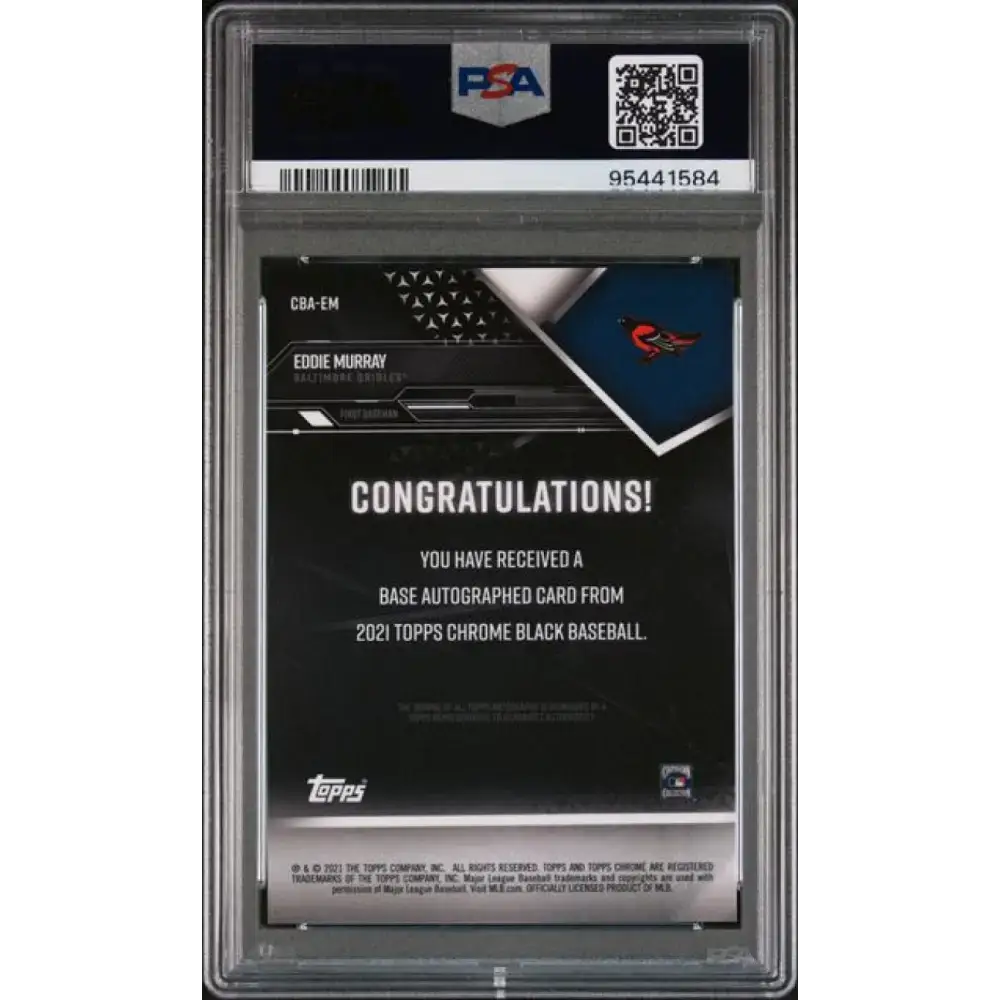 2021 Topps Chrome Black #CBA-EM Eddie Murray PSA 9 MINT Auto Baltimore Orioles Baseball Card - Baseball Card Single