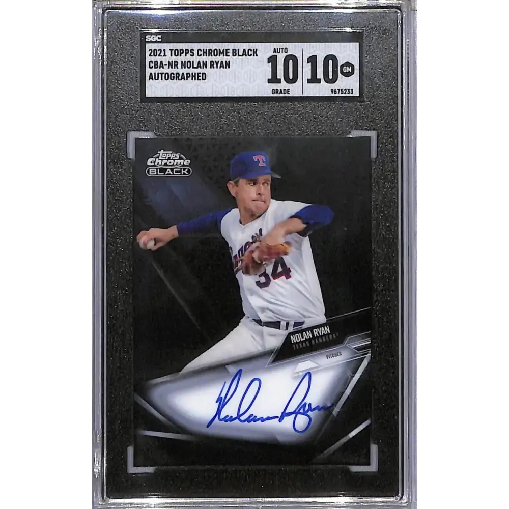 2021 Topps Chrome Black #CBA-NR Nolan Ryan SGC 10 Gem Auto Texas Rangers