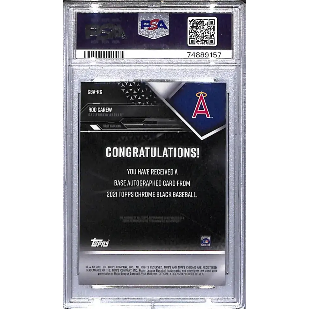2021 Topps Chrome Black Gold #CBA-RC Rod Carew PSA 10 GEM MINT Auto 09/50 California Angels - Baseball Card Single