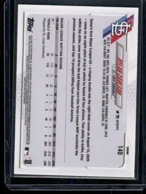 2021 Topps Chrome Dylan Carlson #140 RC Baseball - Baseball Card Single