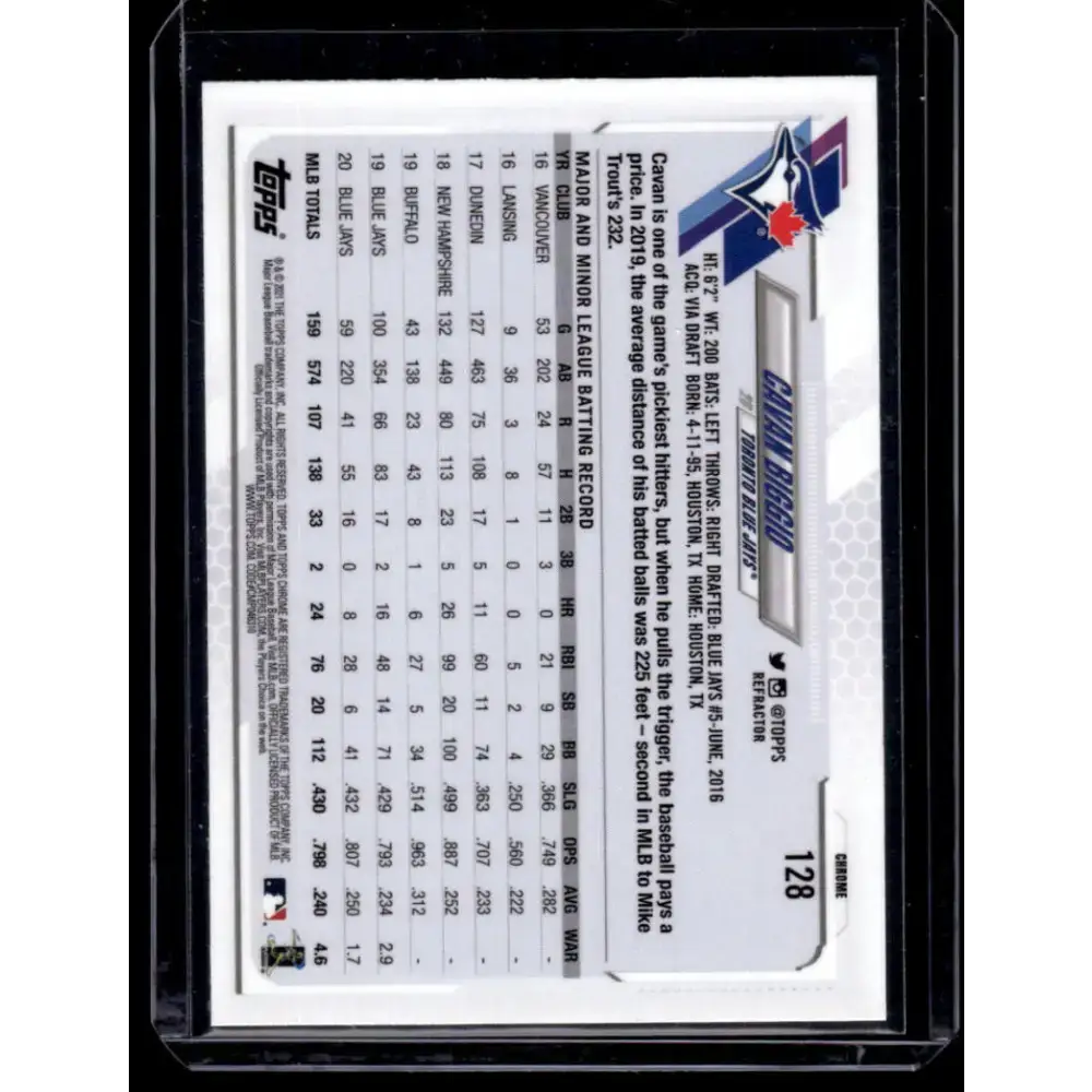 2021 Topps Chrome Refractor #128 Cavan Biggio NM-MT Toronto Blue Jays Baseball Card - Baseball Card Single