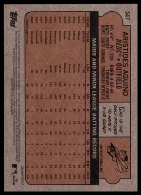2021 Topps Heritage Aristides Aquino 547 Cincinnati Reds NM - Baseball Card Single