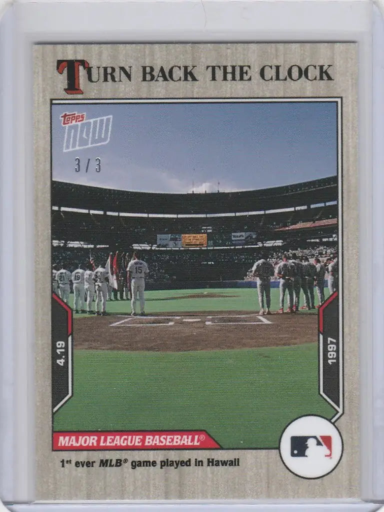 Baseball trading card featuring Major League Baseball Hawaii field view and players