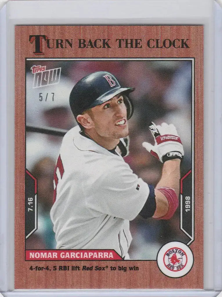 2021 Topps TURN BACK THE CLOCK CHERRY PARALLEL #107 NOMAR GARCIAPARRA REDSOX 5/7 - Baseball Card Single