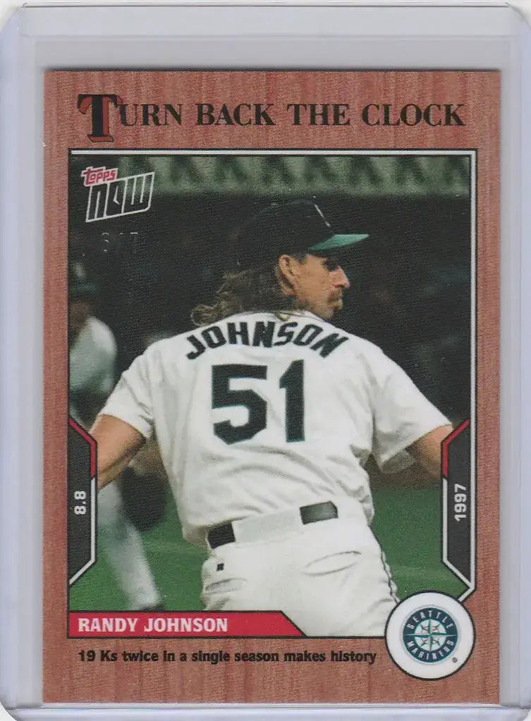 2021 Topps TURN BACK THE CLOCK CHERRY PARALLEL #130 RANDY JOHNSON MARINERS 6/7 - Baseball Card Single