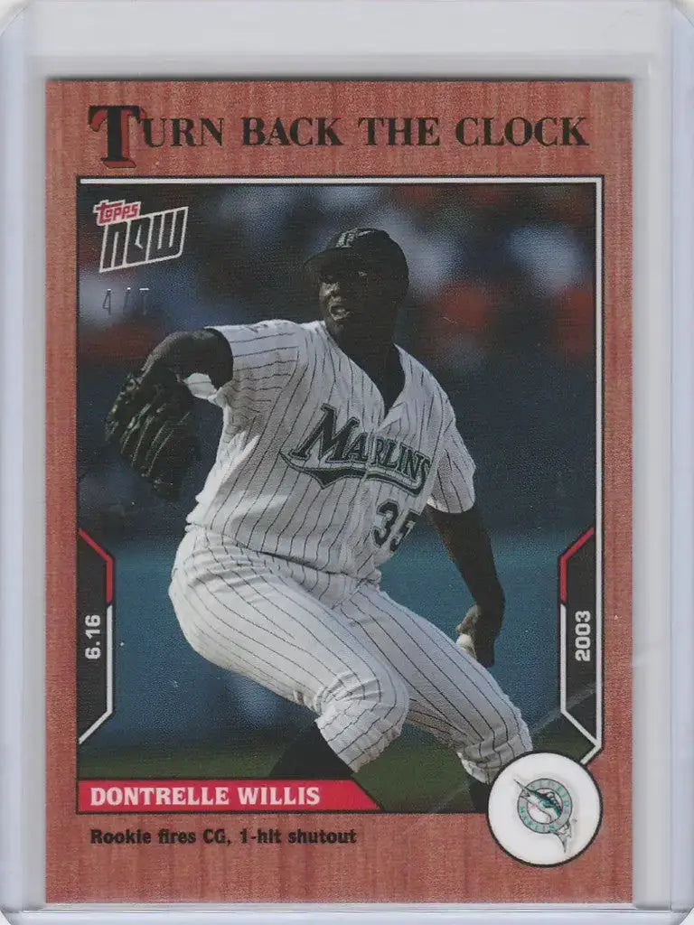 2021 Topps TURN BACK THE CLOCK CHERRY PARALLEL #77 DONTRELLE WILLIS MARLINS 4/7 - Baseball Card Single