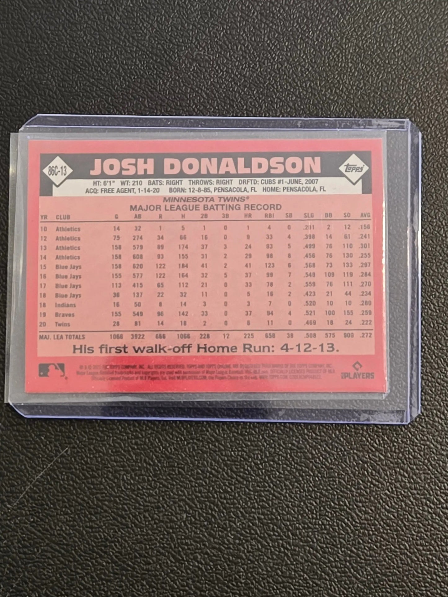 2021 Topps Update #86C-13 Josh Donaldson 1986 Topps Chrome - Baseball Card Single