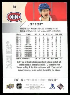 2021 Upper Deck Jeff Petry #98 Hockey - Hockey Card Single