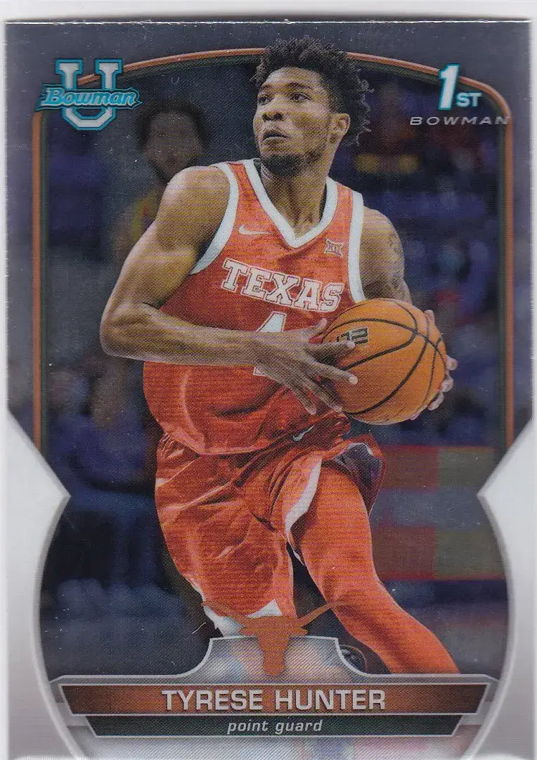 2022-23 Bowman Chrome University#15 Tyrese Hunter Texas - Basketball Card Single