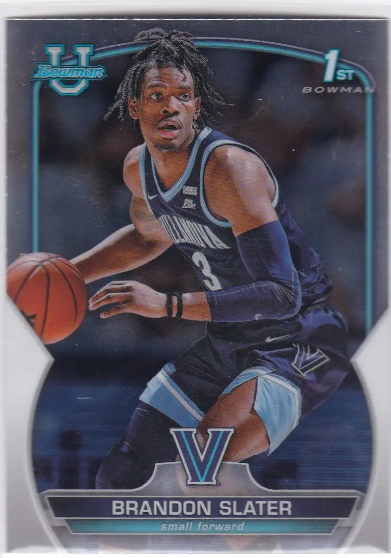 Brandon Slater Villanova dribbling on 2022-23 Bowman Chrome trading card