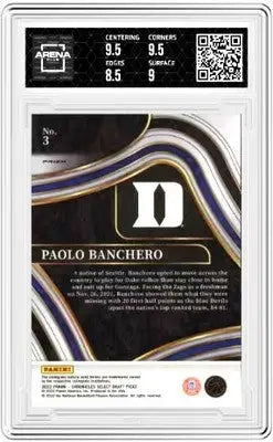 Panini Chronicles Paolo Banchero select pink graded basketball trading card