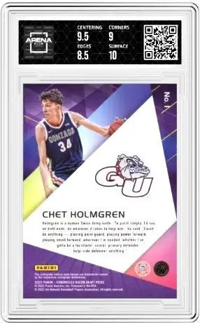 2022-23 Panini Chronicles Draft Picks Chet Holmgren #1 Recon Arena Club 9 - Basketball Card Single
